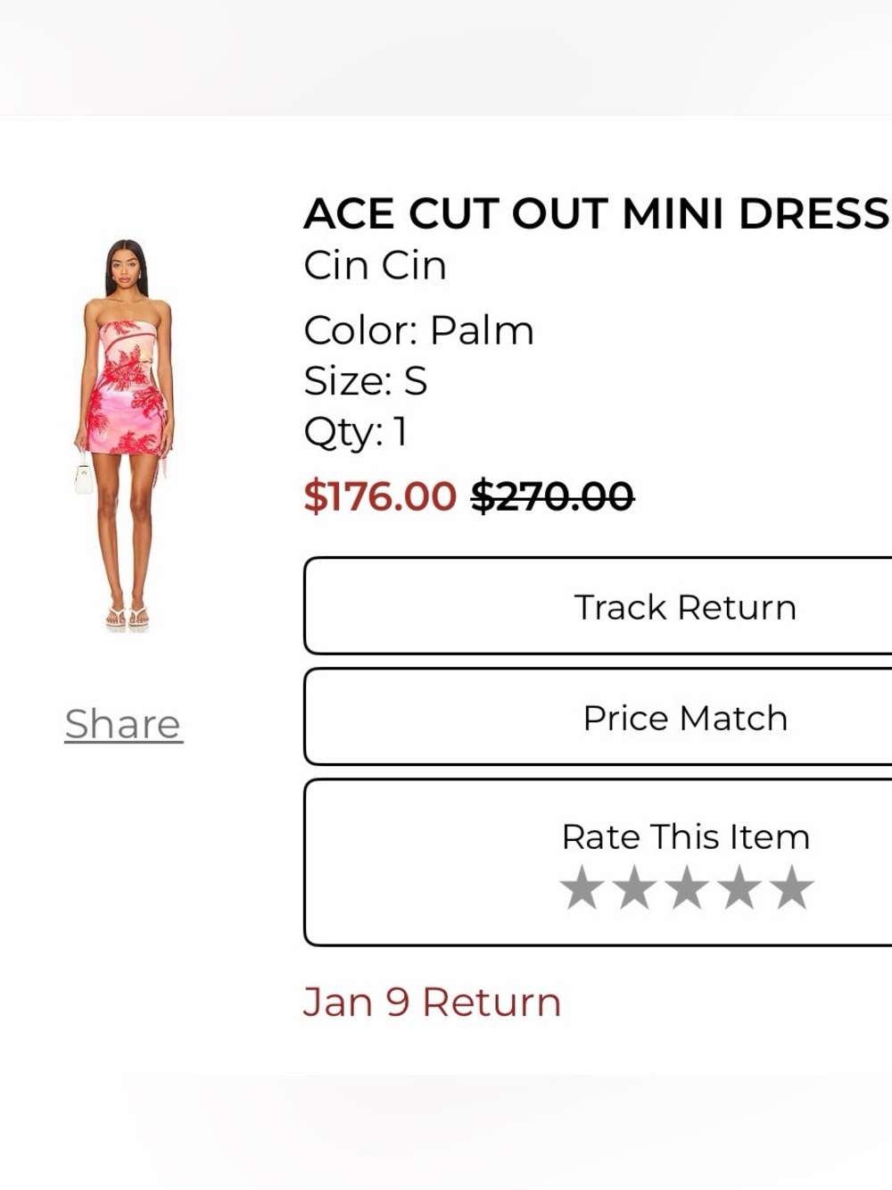 Pink Tropical Print Mini Dress - Strap Tie Detail - Picture 4 of 5